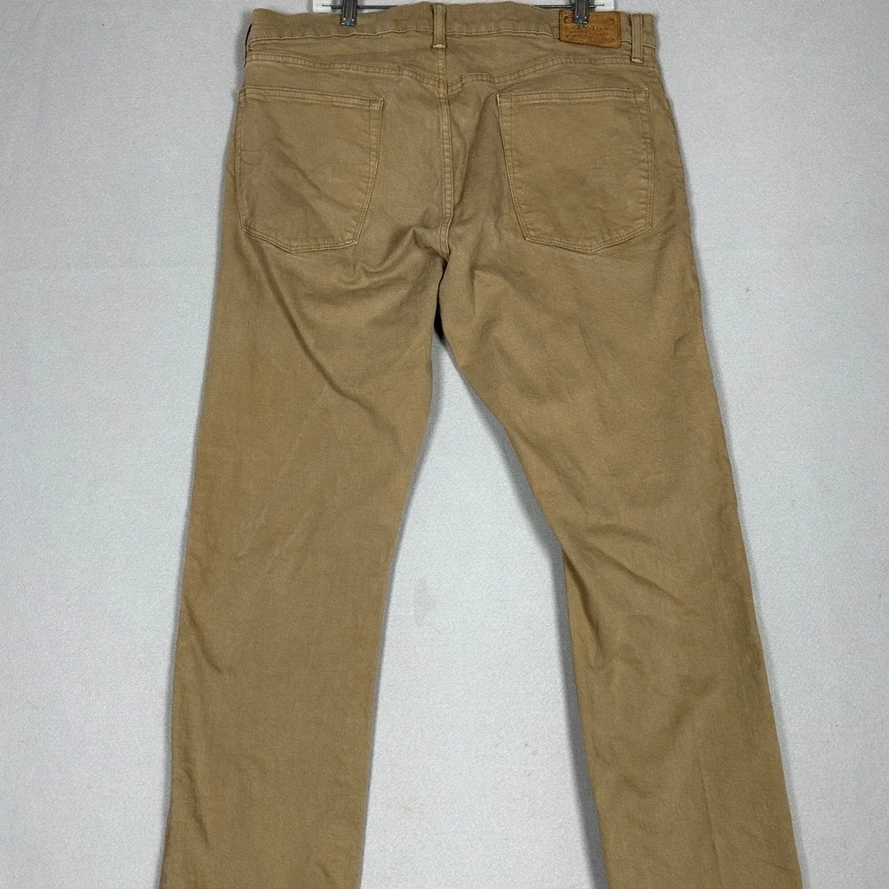 Polo Ralph Lauren Jeans Mens 36X32 Tan Khaki Hampton Relaxed Straight Stretch